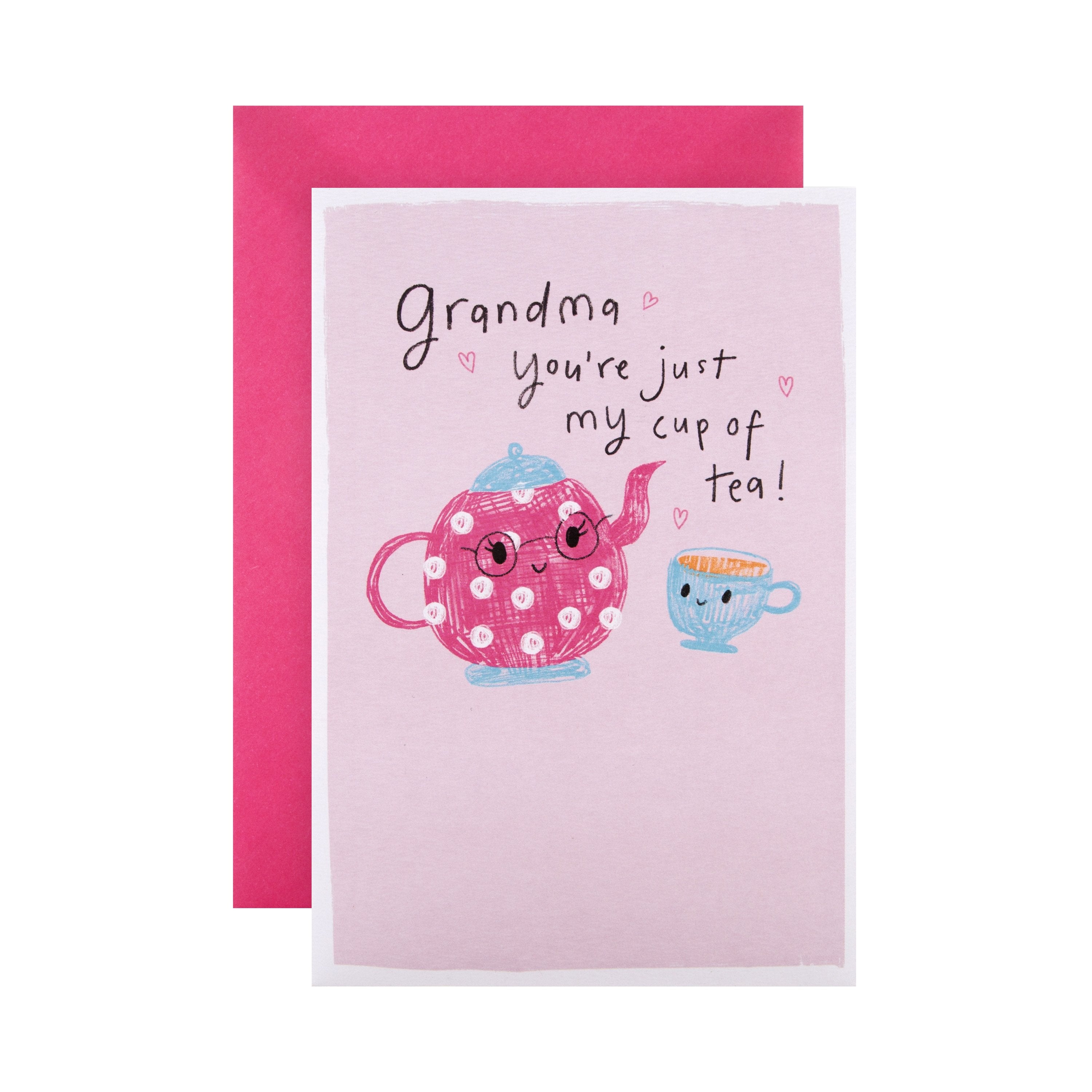 Birthday Card Grandma Cute Cup Tea Design