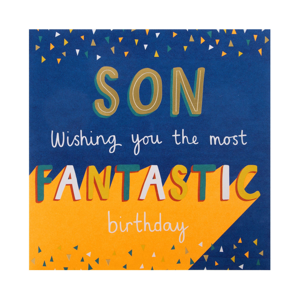 Birthday Card for Son -  Contemporary Text Based Design