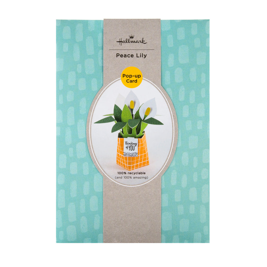 Pop-up Plant Card - Peace Lily Design