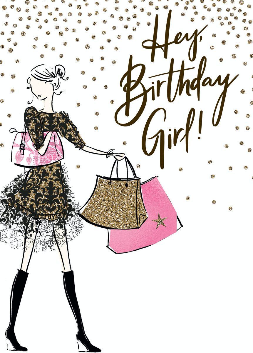 Personalised Hey Birthday Girl Card Hallmark