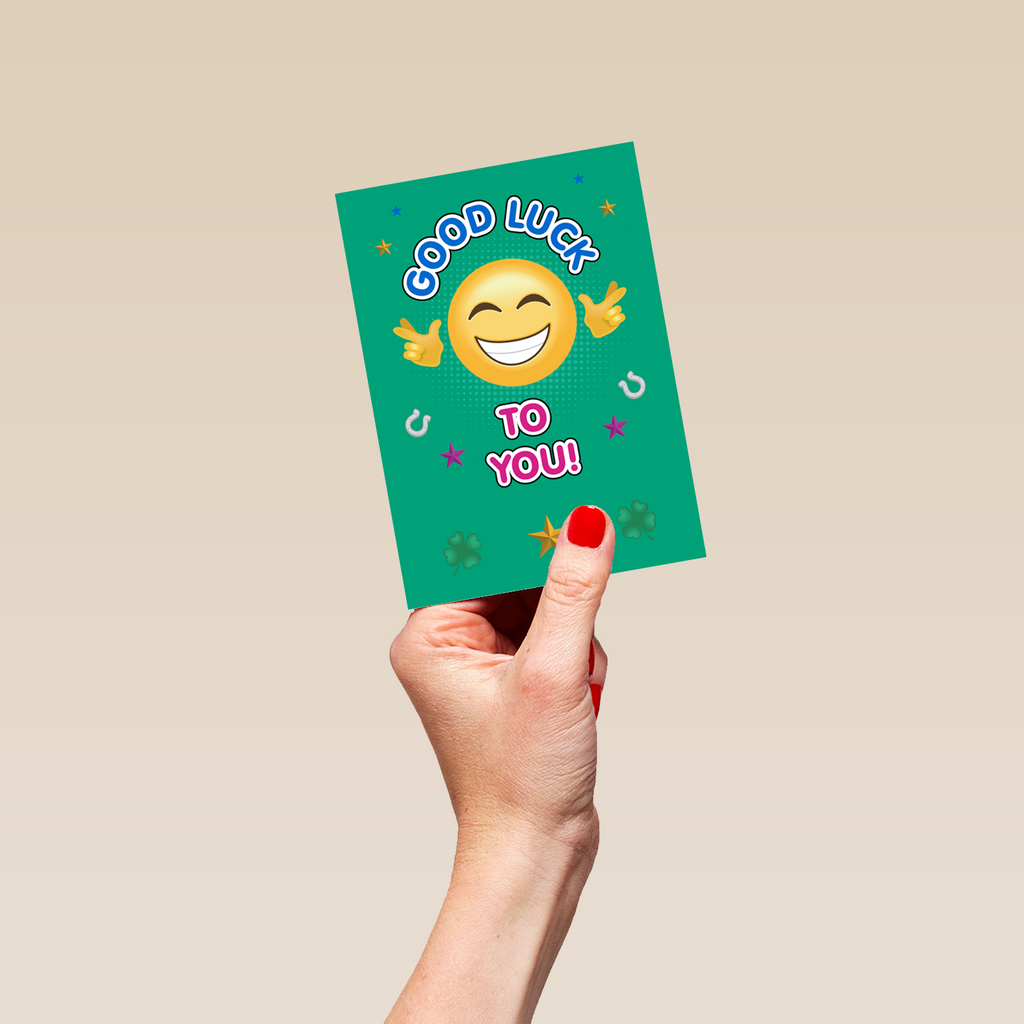 Personalised Good Luck Emoji Card Hallmark