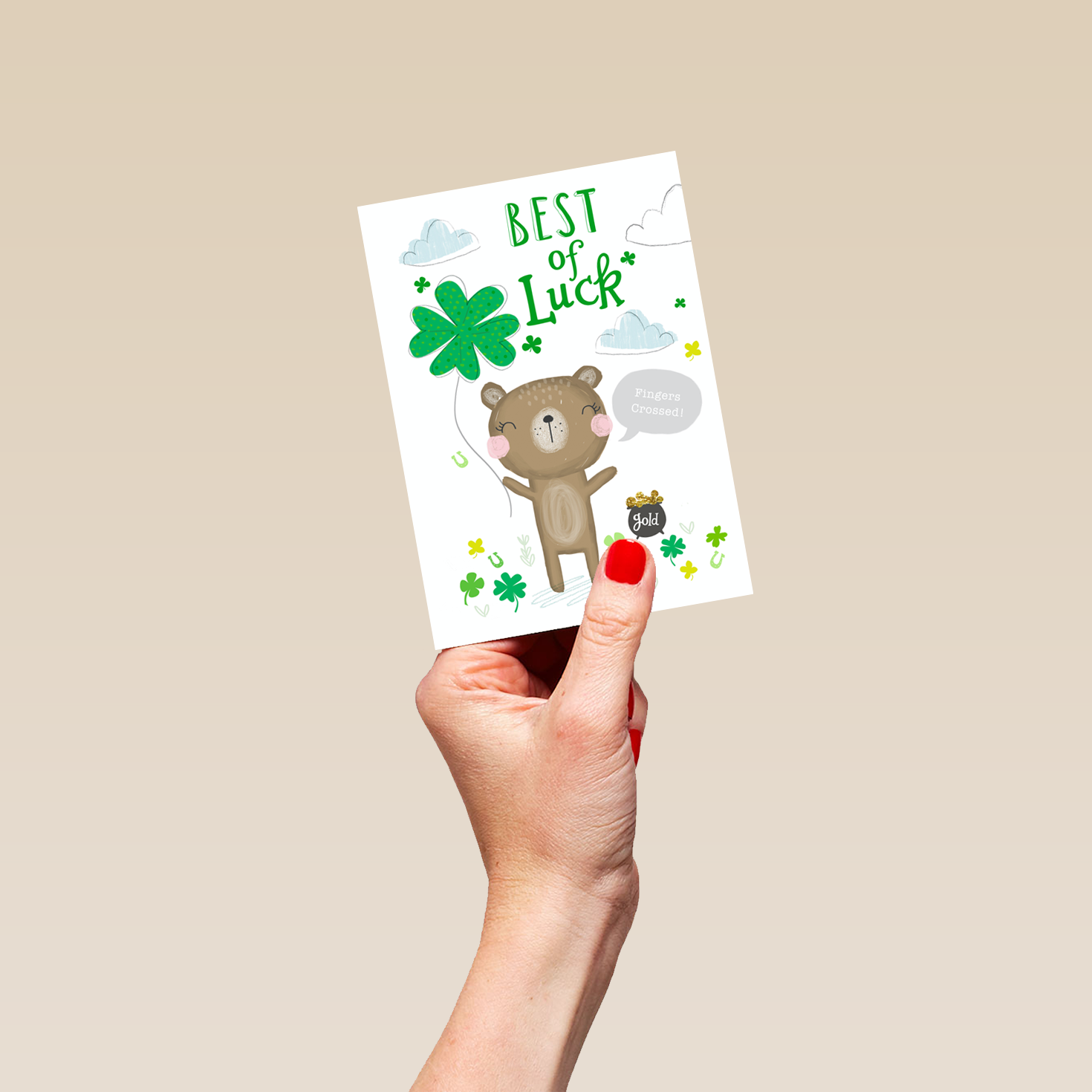 Hallmark Good Luck Card - Hedendaags meerkleurig polkadot-ontwerp Hallmark Good Luck Card - Hedendaags meerkleurig polkadot-ontwerp