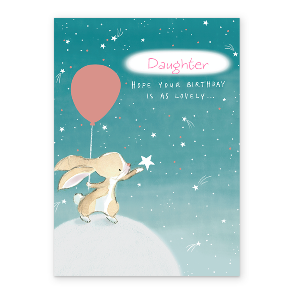 Personalised Cute Balloon Rabbit Card – Hallmark