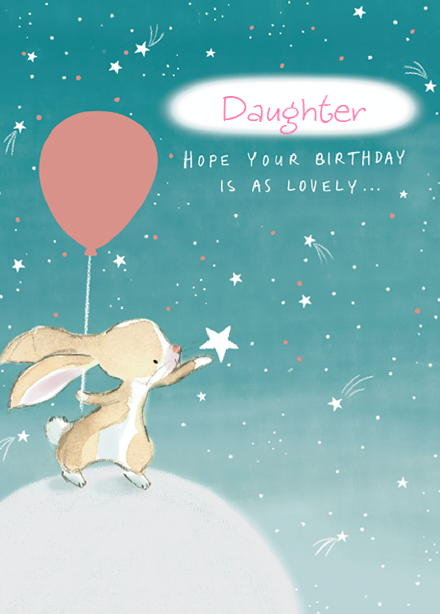 Personalised Cute Balloon Rabbit Card – Hallmark