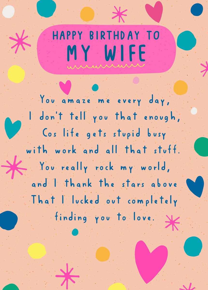 Hallmark Birthday Card For Wife, Florals Design, Heartfelt Verse, Orange