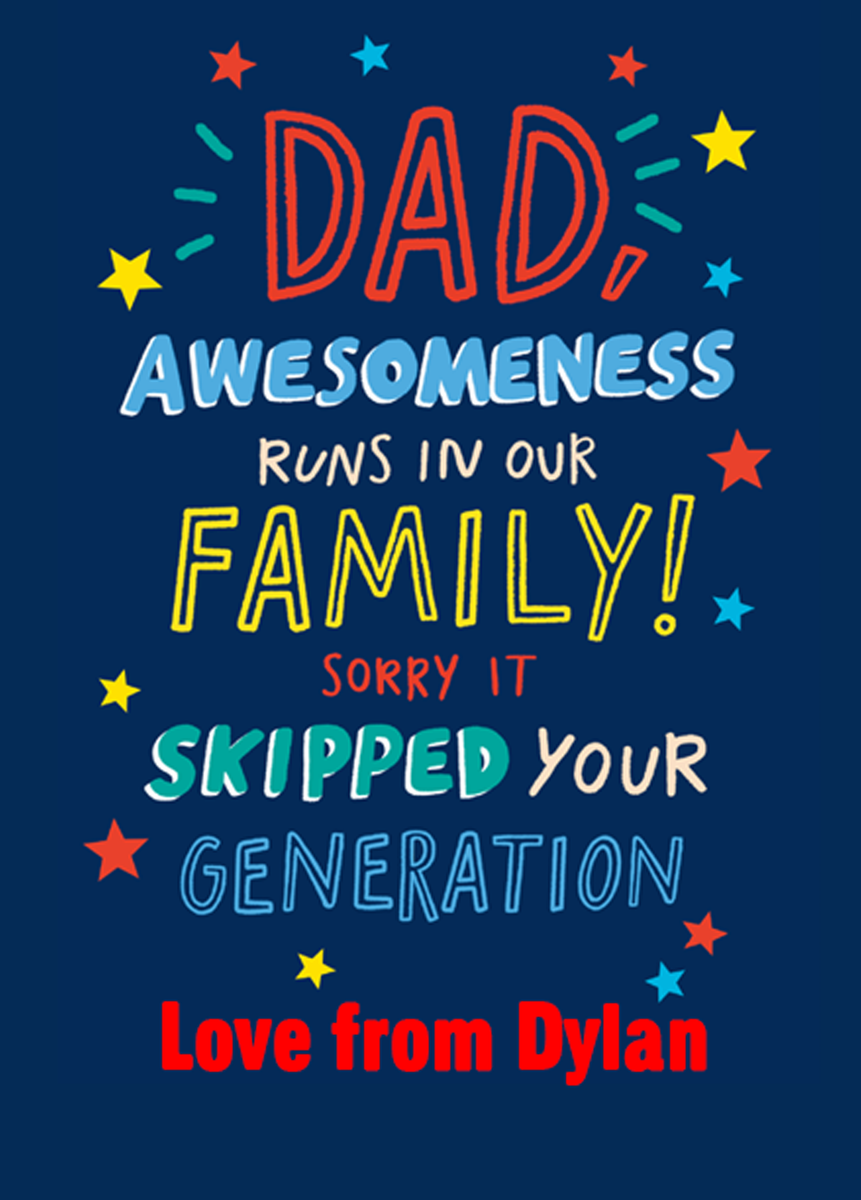 Personalised Editable Contemporary Father's Day Card - View #3