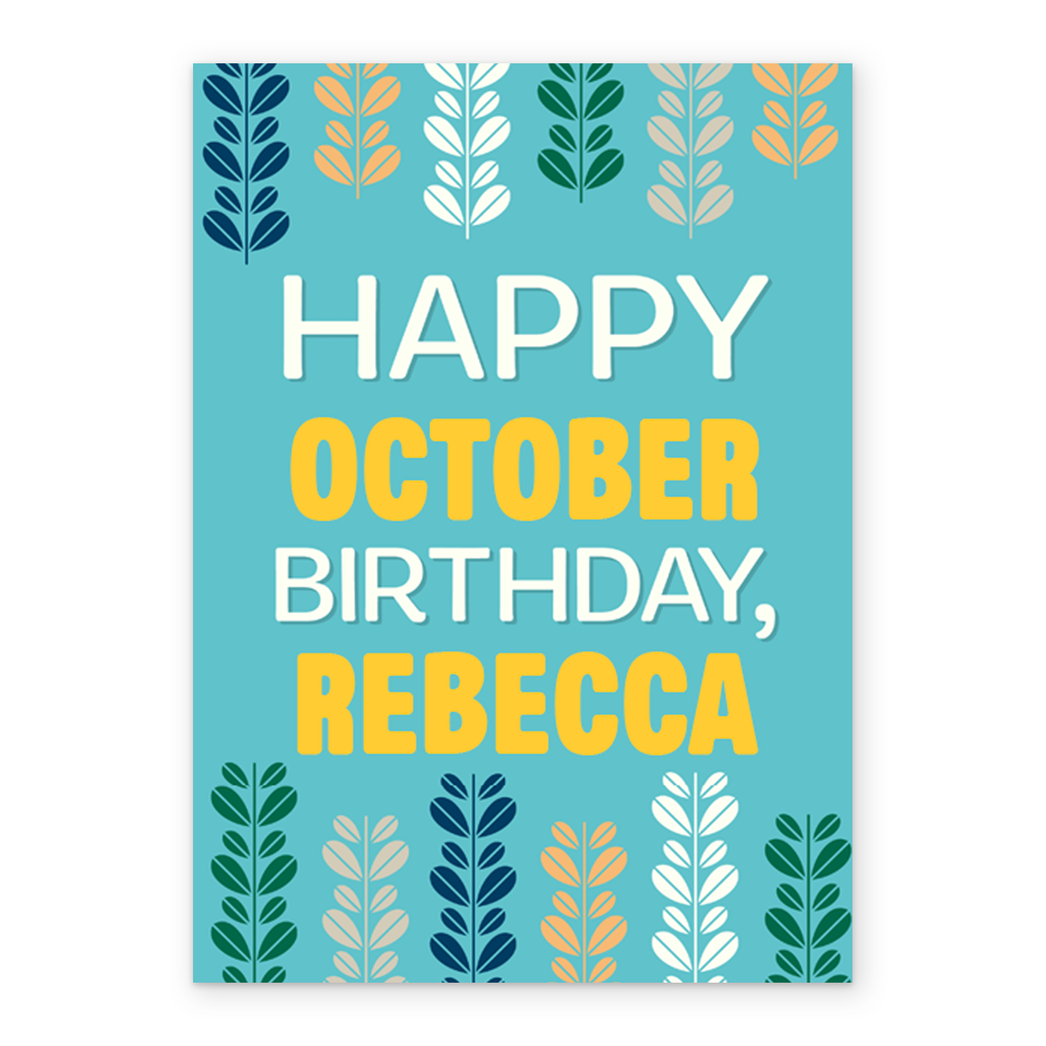 Personalised October Themed Design Card – Hallmark