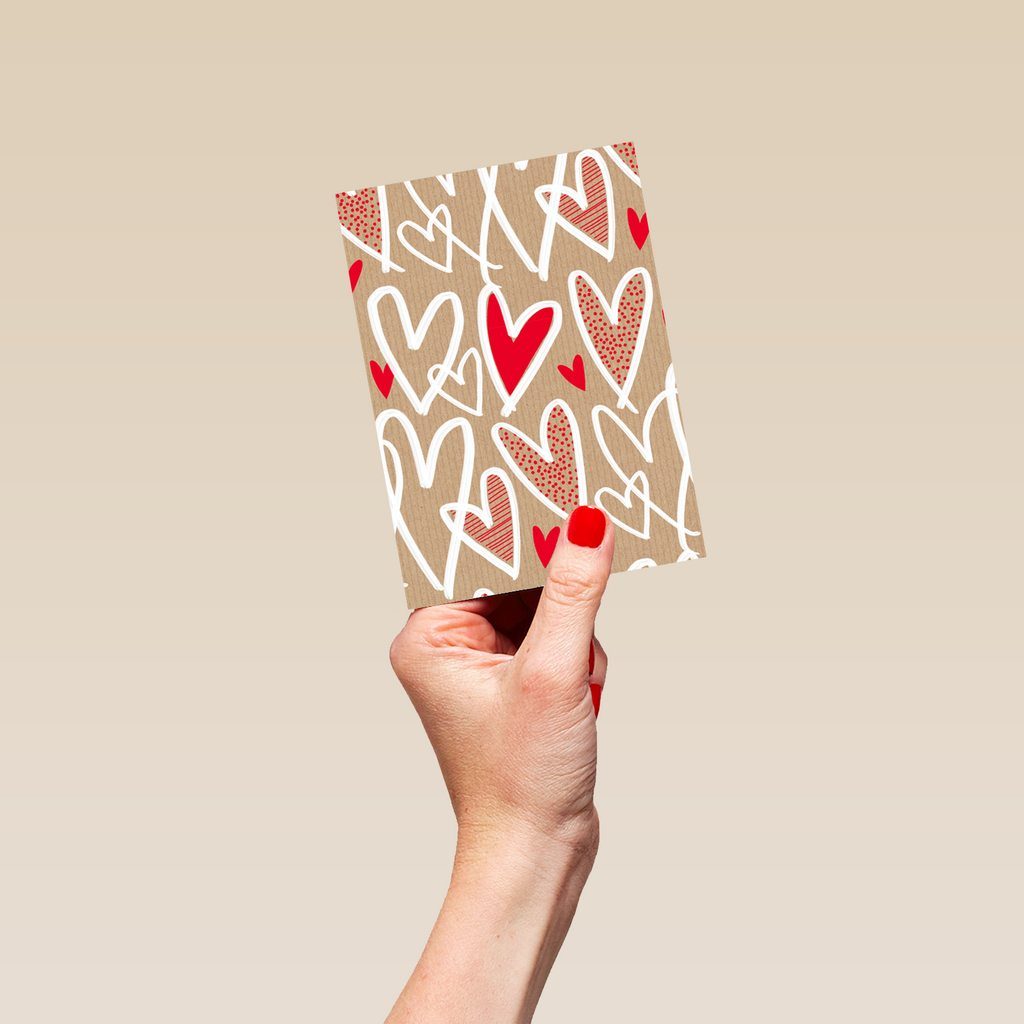 Heart Patterned Card Personalised Love Heart Pattern Blank Card – Hallmark