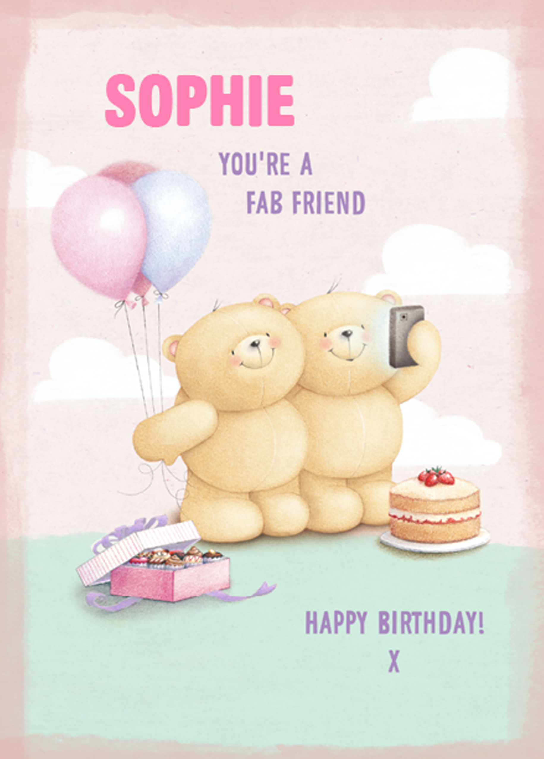Personalised Forever Friends Teddy Bears Birthday Card Hallmark
