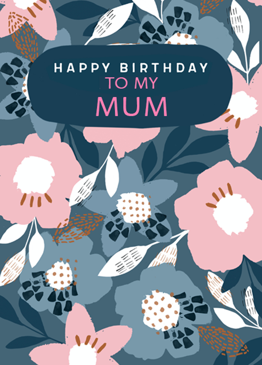 Personalised For Mum Classic Multi-Coloured Flower Pattern Card – Hallmark