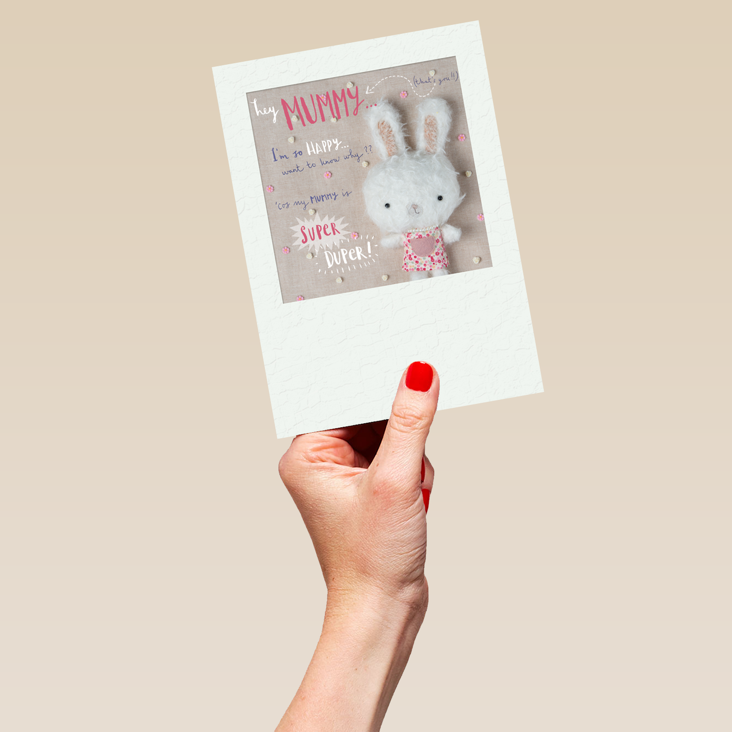 Personalised For Mummy Cute Bunny Rabbit Card – Hallmark