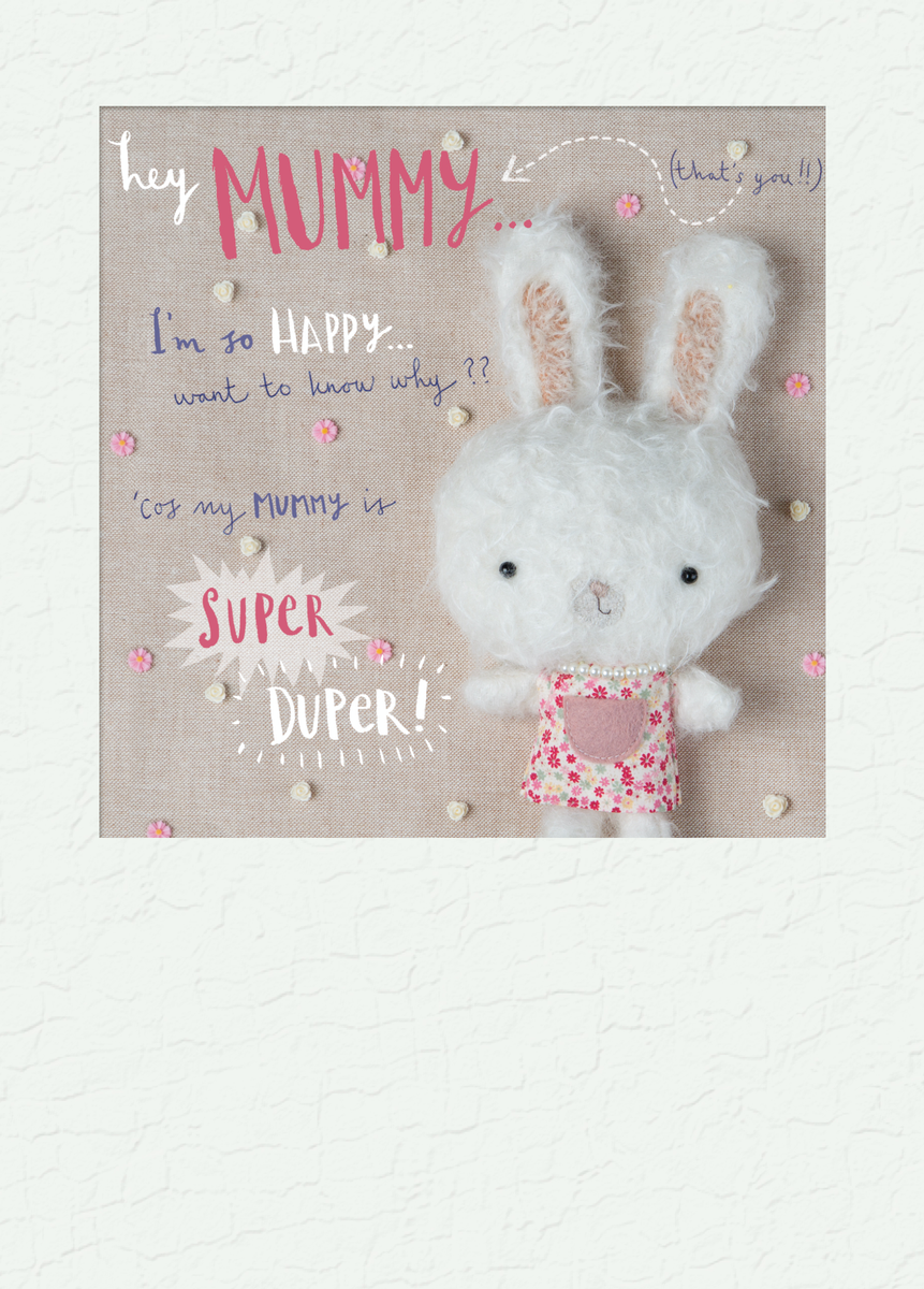 Personalised For Mummy Cute Bunny Rabbit Card – Hallmark