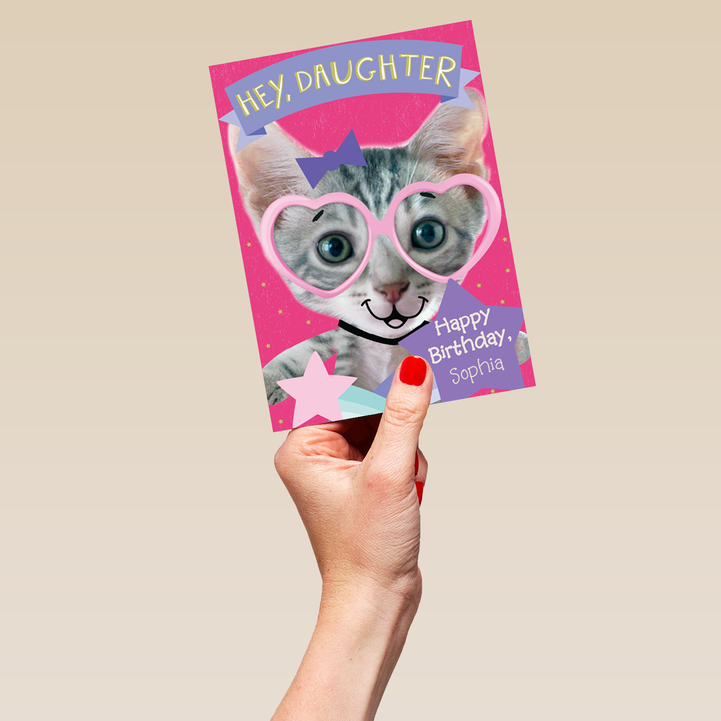 Kitten Card Personalised Cute Hey Daughter Kitten Card – Hallmark