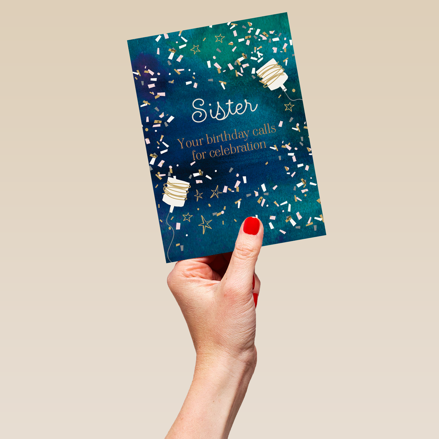 Personalised Party Poppers Birthday Card For Sister – Hallmark