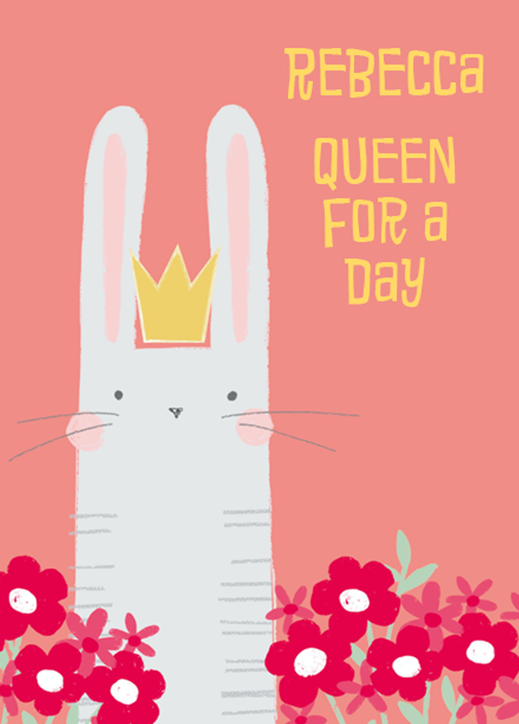 Personalised Rabbit Flowers Queen Sister Card – Hallmark