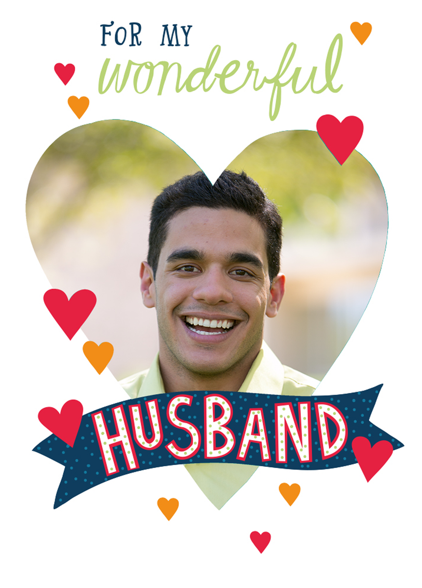 Personalised Love Heart With Photo Upload Husband Card – Hallmark