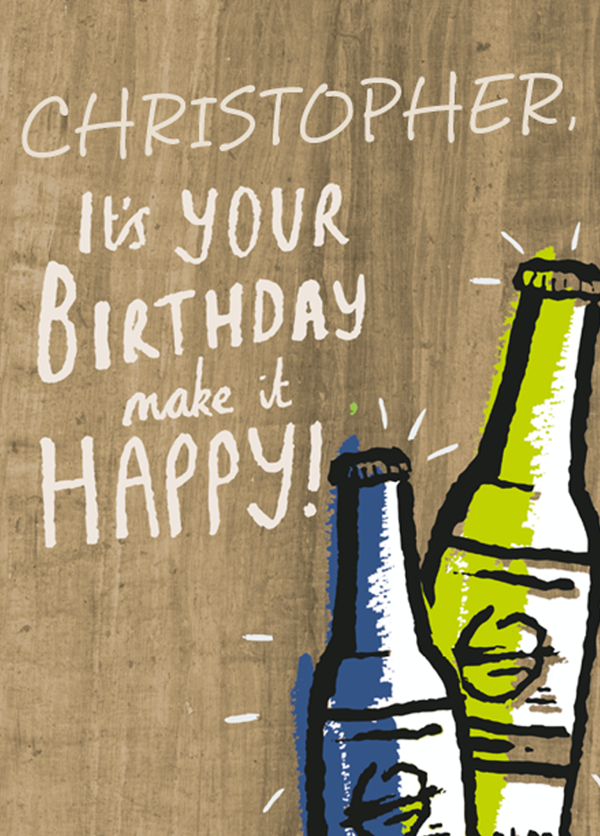 Personalised For Husband Beer Bottles Cheers Happy Birthday Card – Hallmark