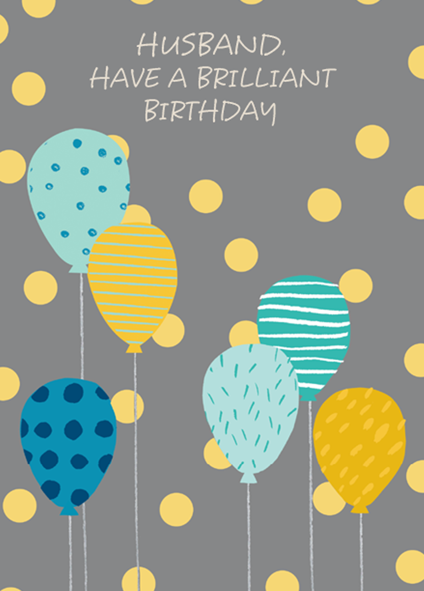 Personalised Birthday Balloons Husband Card – Hallmark