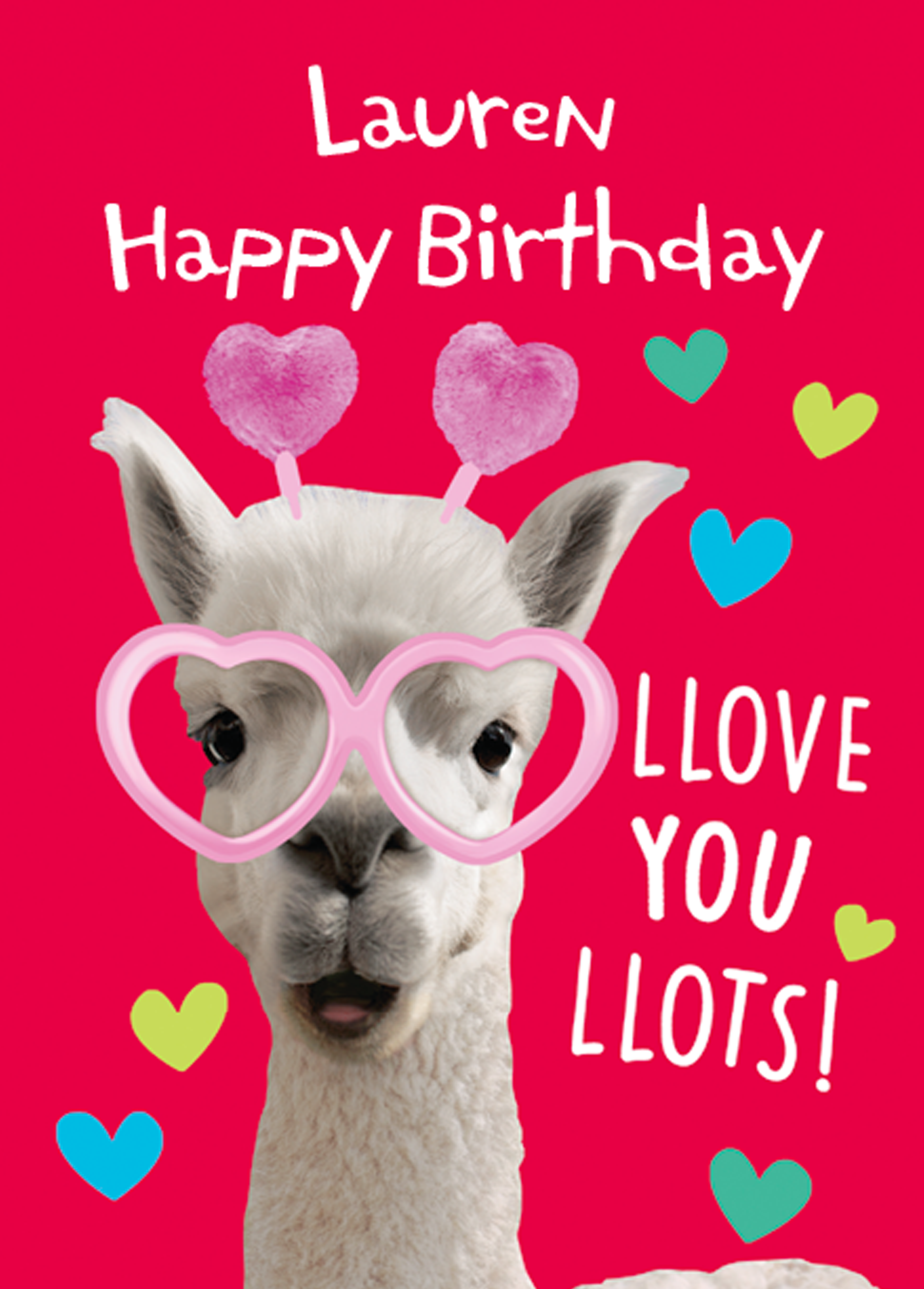 –　Personalised　You　Card　Hallmark　Funny　Love　Llama　Lots