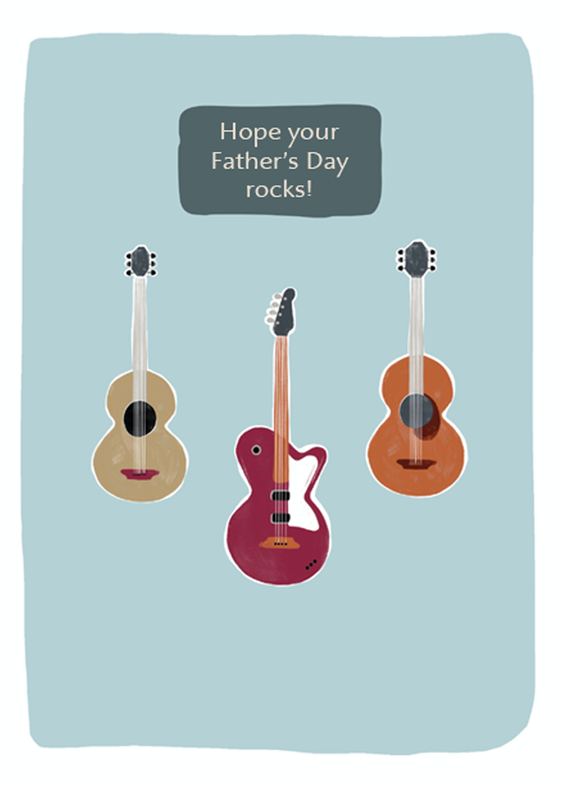 Personalised Classic Guitar Illustrations Happy Father's Day Card ...