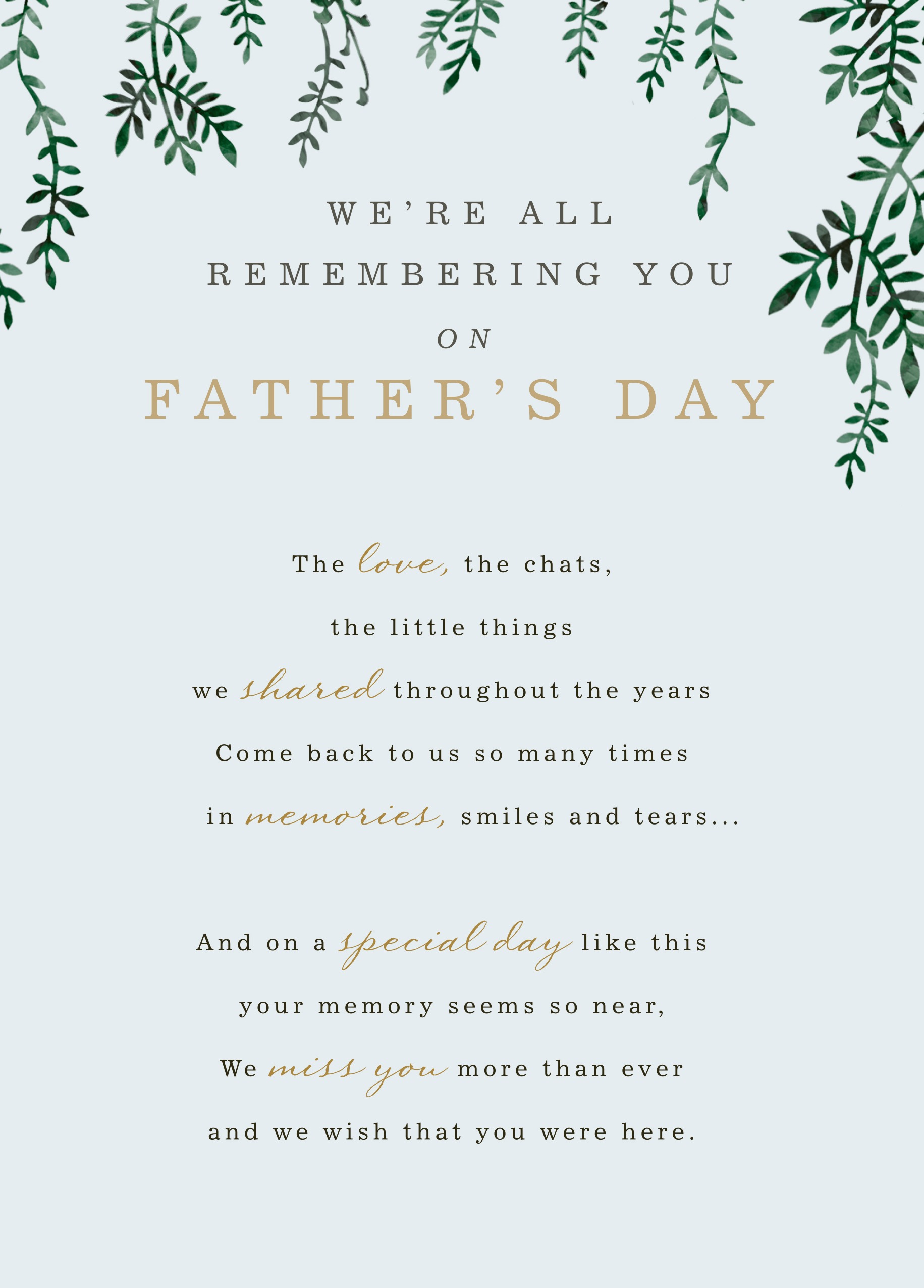 Personalised Traditional Written Verse Father's Day Card For Dad – Hallmark