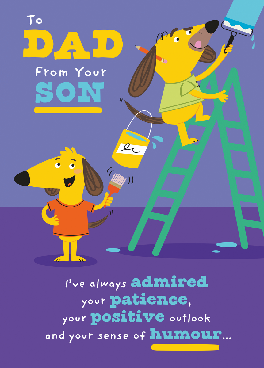 Personalised For Dad From Son Cartoon Dogs Father's Day Card – Hallmark
