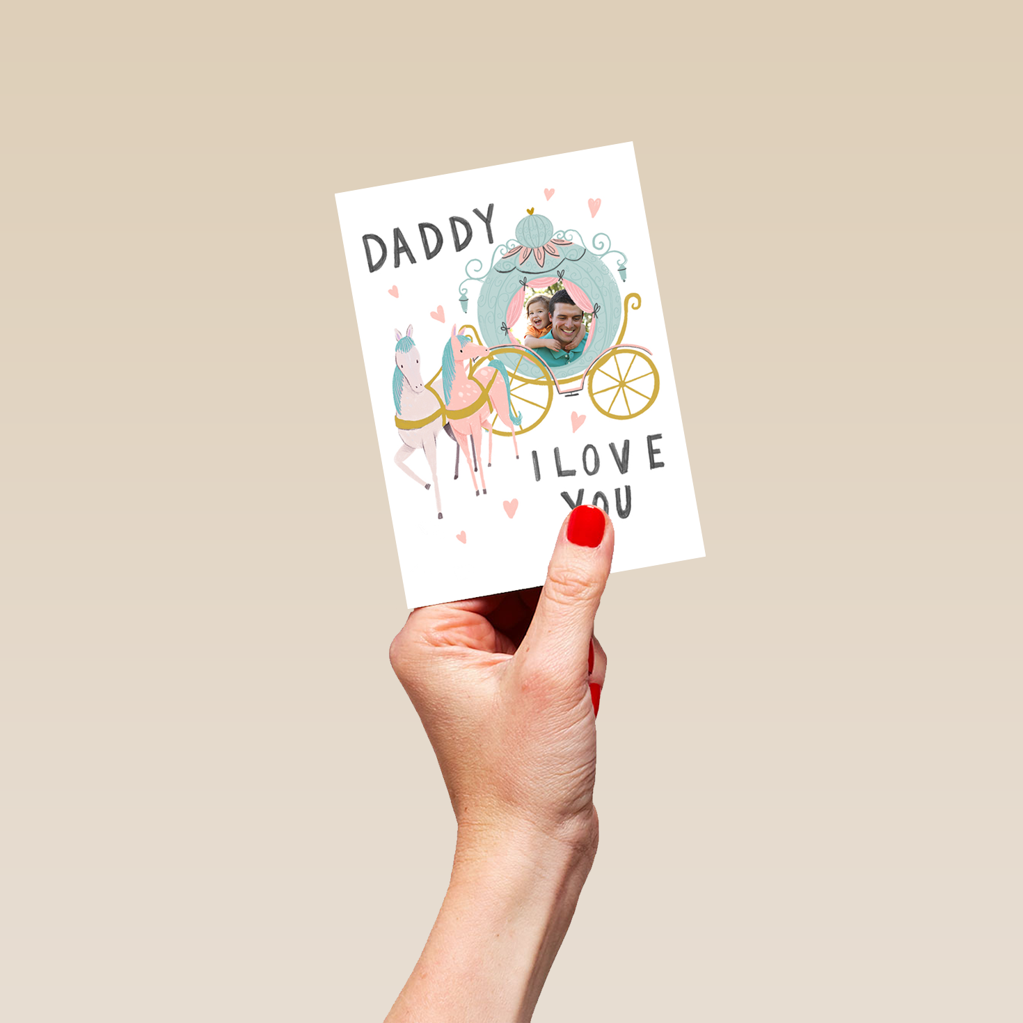 Personalised Princess Carriage Photo Upload Father s Day Card For Dadd personalised-princess-carriage-photo-upload-father-s-day-card-for-dadd