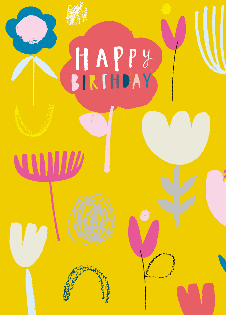 Personalised Colourful Floral Birthday Card – Hallmark