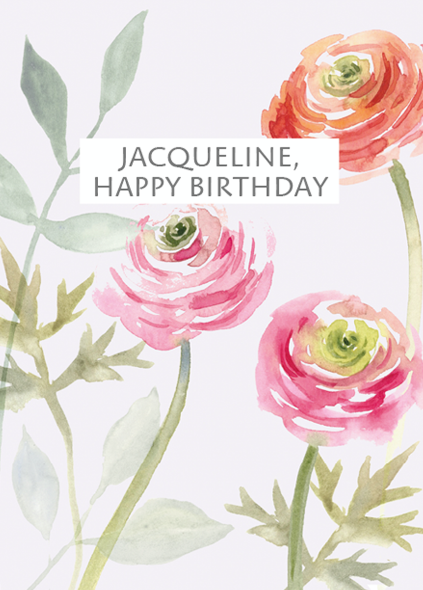 Personalised Editable Traditional Floral Happy Birthday Card – Hallmark