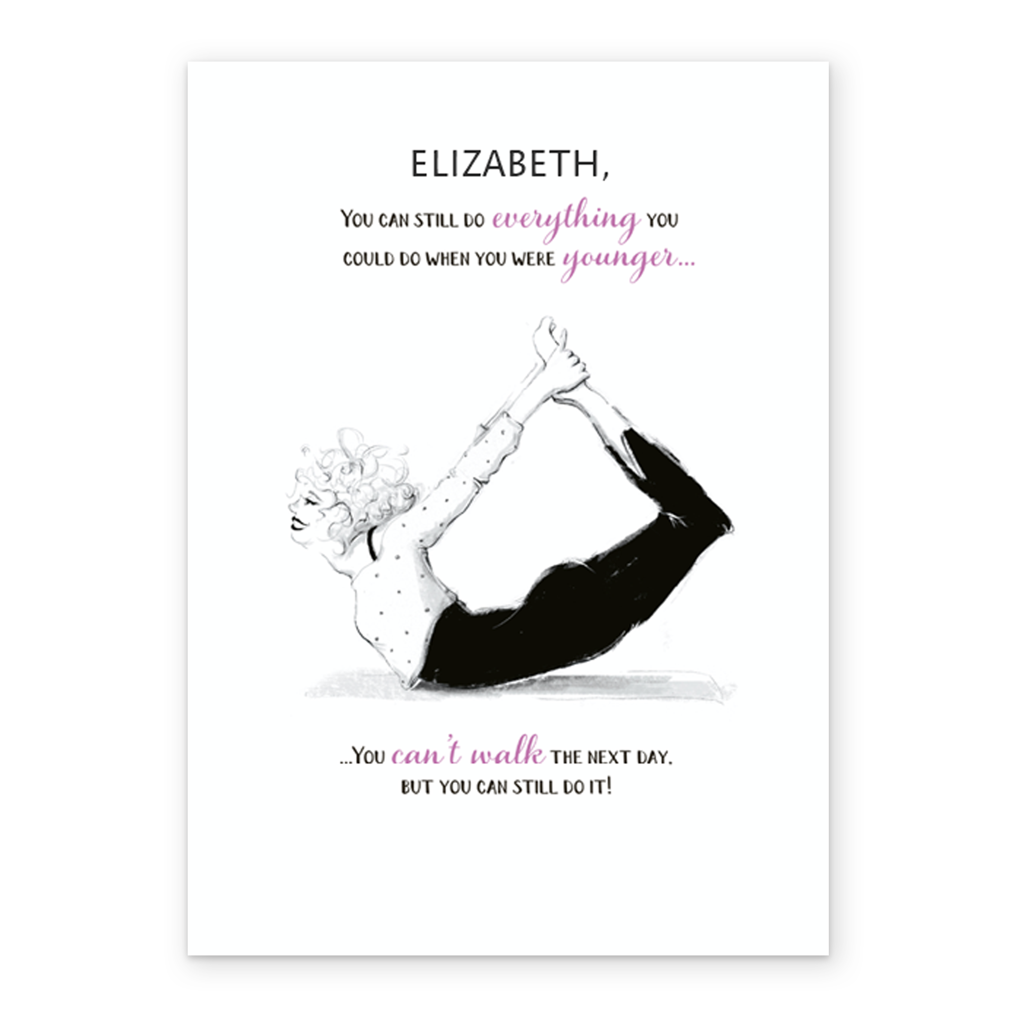 Thank You Yoga Themed Greetings Card With Envelope - Just To Say