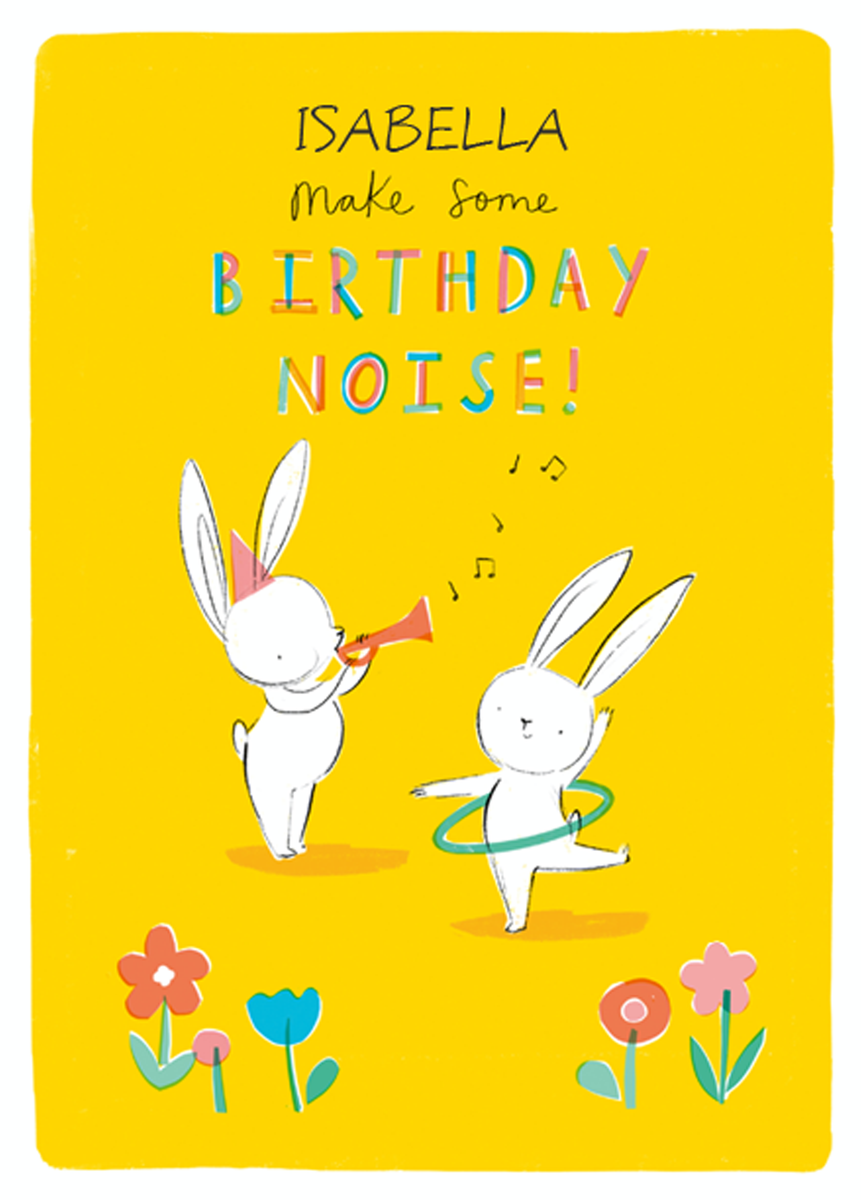 Personalised Cute Bunnies & Rabbits Editable Birthday Card – Hallmark