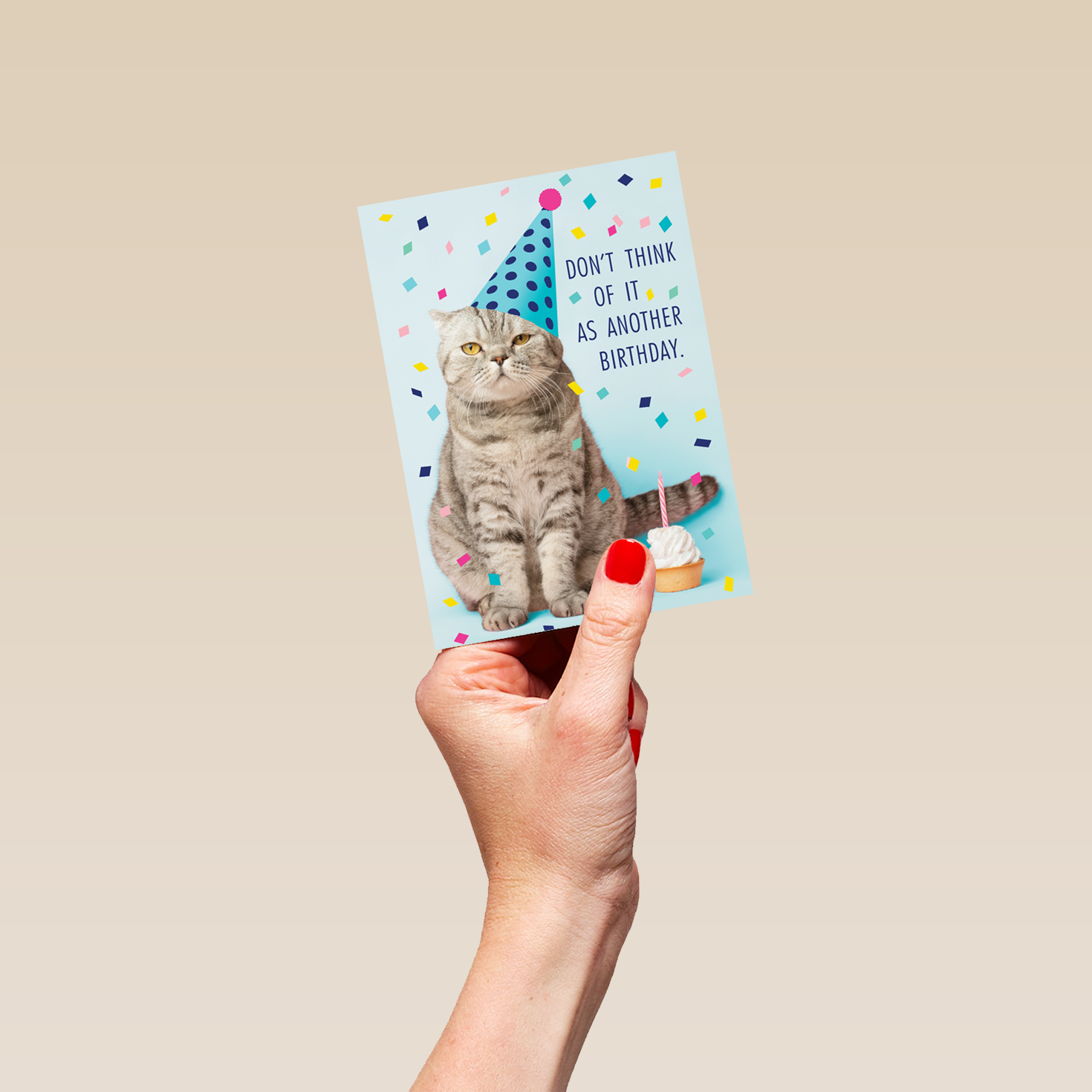 Personalised Funny Cat In Party Hat Birthday Card – Hallmark