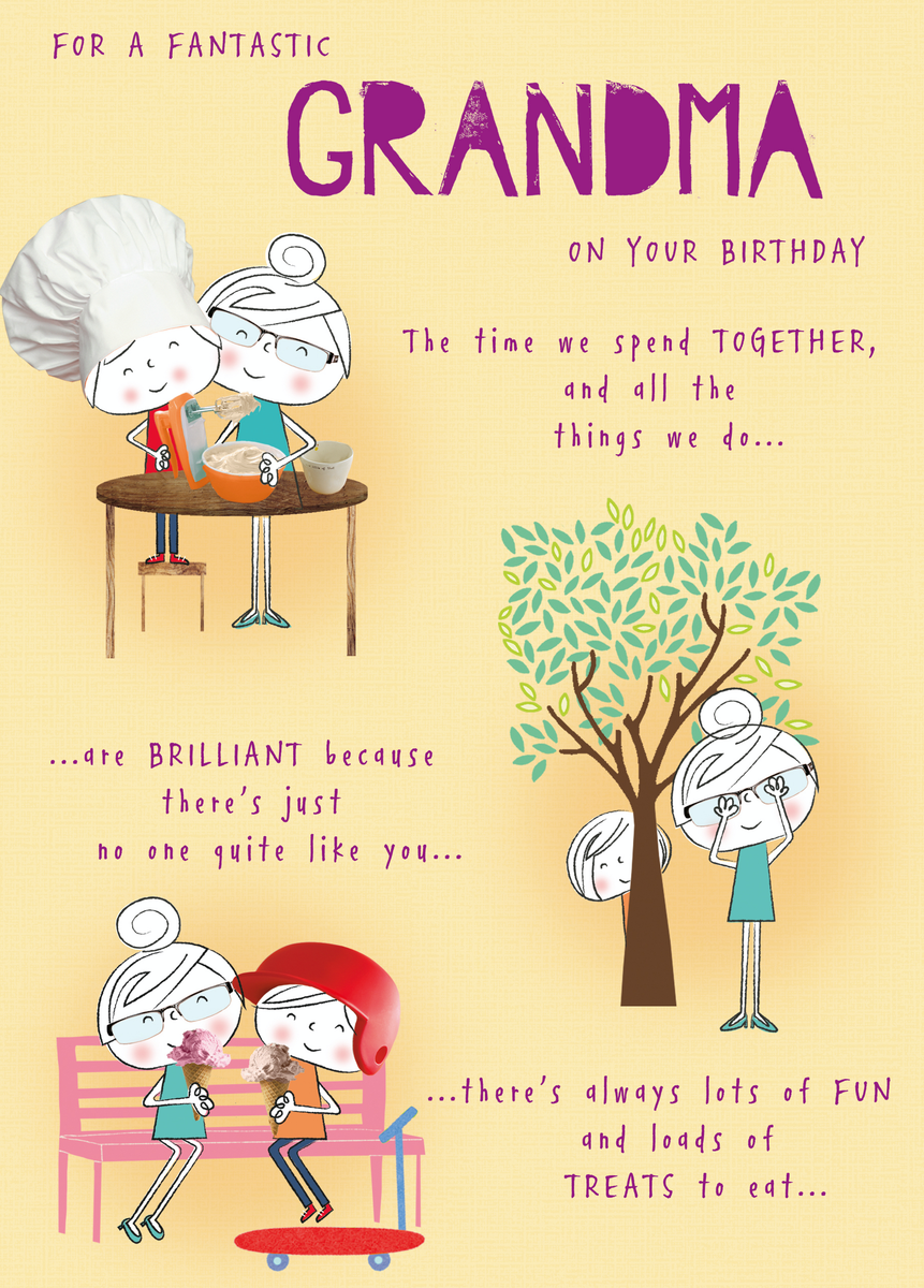 Personalised Grandma Funny Rebus Illustrated Birthday Verse Card Hallmark personalised-grandma-funny-rebus-illustrated-birthday-verse-card-hallmark