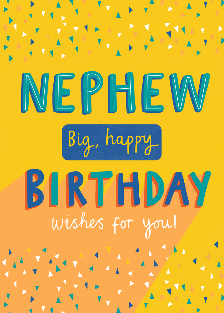Personalised Modern Birthday Nephew Text Big Wishes Card – Hallmark