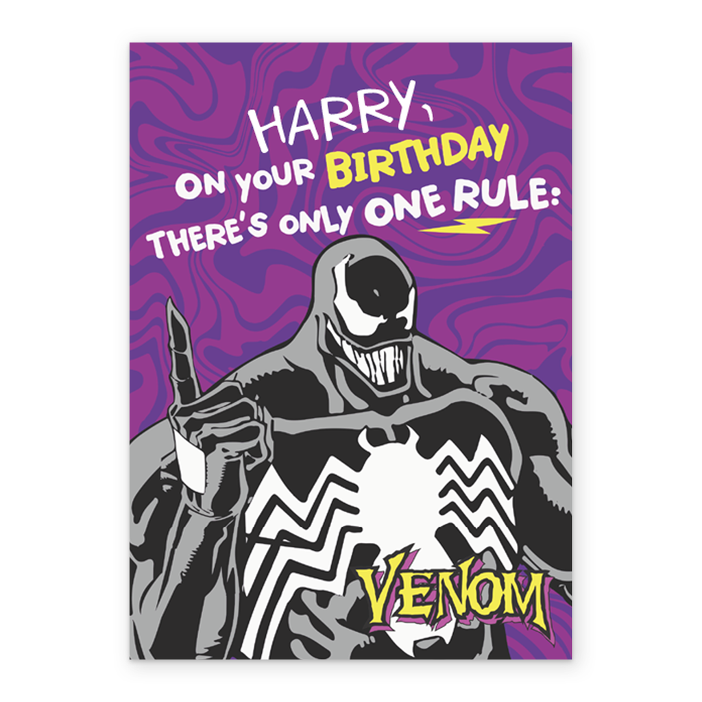 Personalised Marvel Venom Birthday Card Hallmark