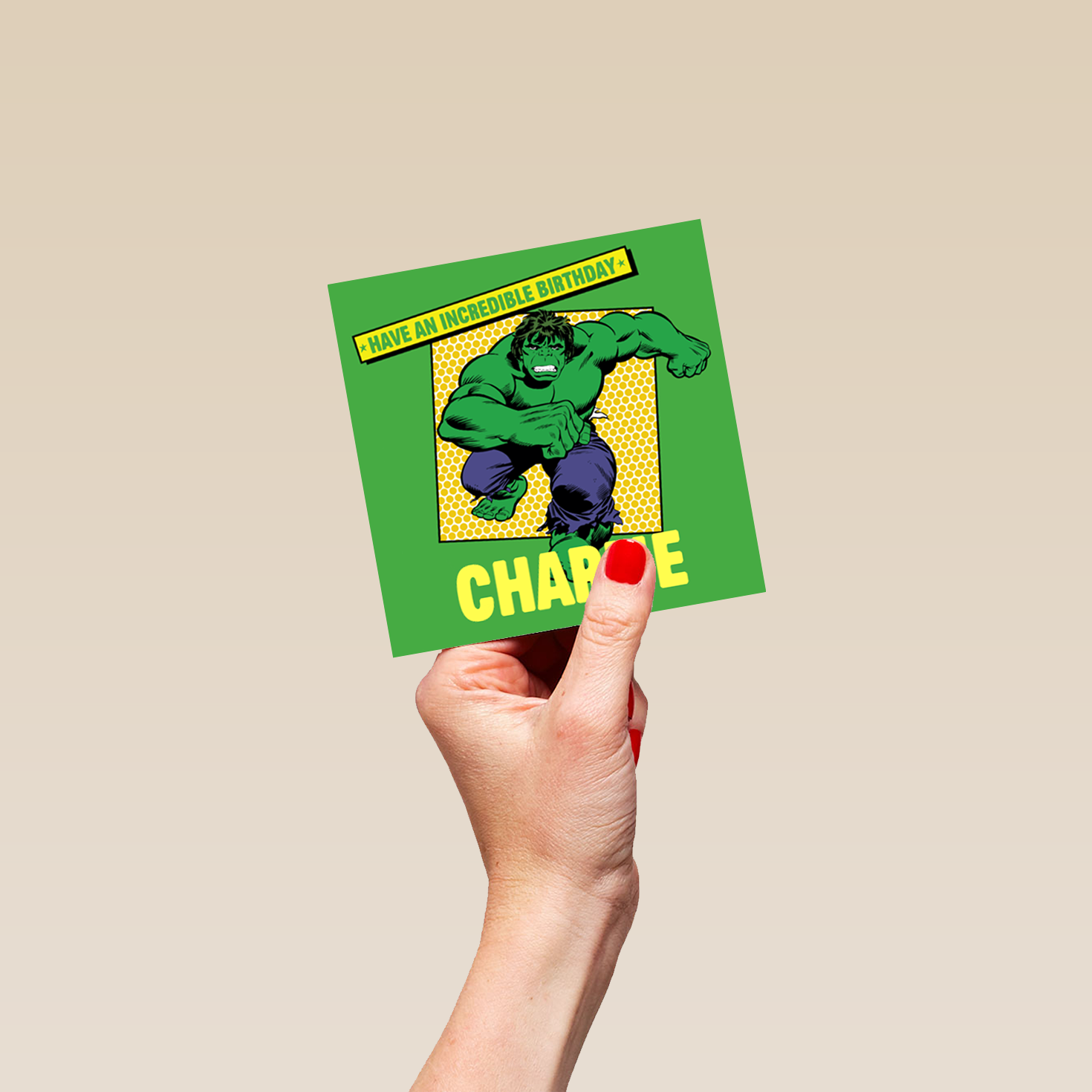 Hulk Mini Card Personalised Marvel Retro Incredible Hulk Birthday Card – Hallmark